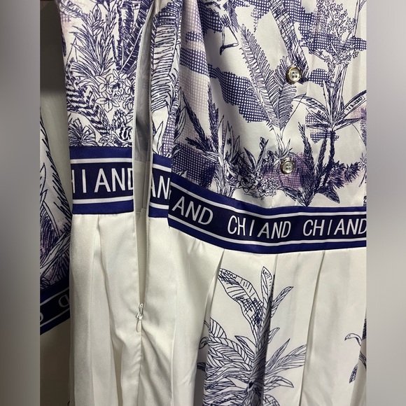 Summer Runway Designer Dress Women Elegant Floral Print Midi Dress - Picture 7 of 15